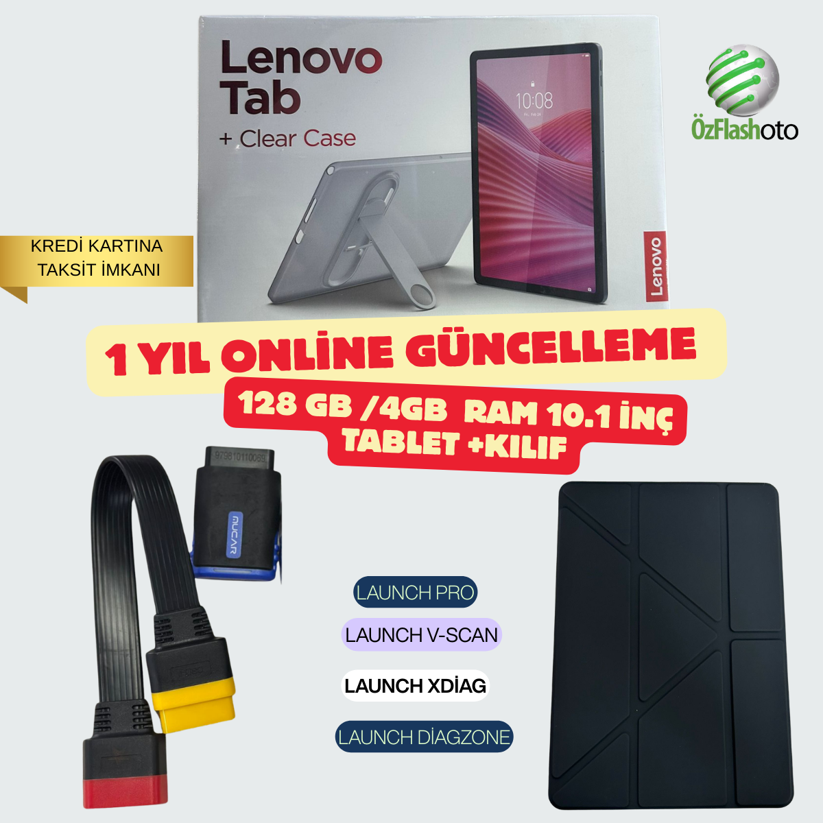 ÖZF0347 LAUNCH MUCAR KAFA LENOVA TABLETLİ 10 İNÇ 128GB  ARIZA TESPİT CİHAZI 1 YIL ONLİNE YAZILIM DAHİL