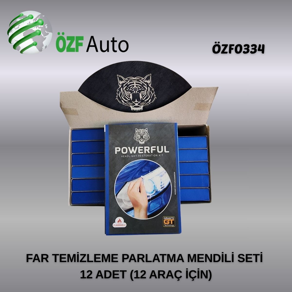 ÖZF0334 FAR TEMİZLEME PARLATMA MENDİLİ  SETİ 12 ADET (12 ARAÇ İÇİN)