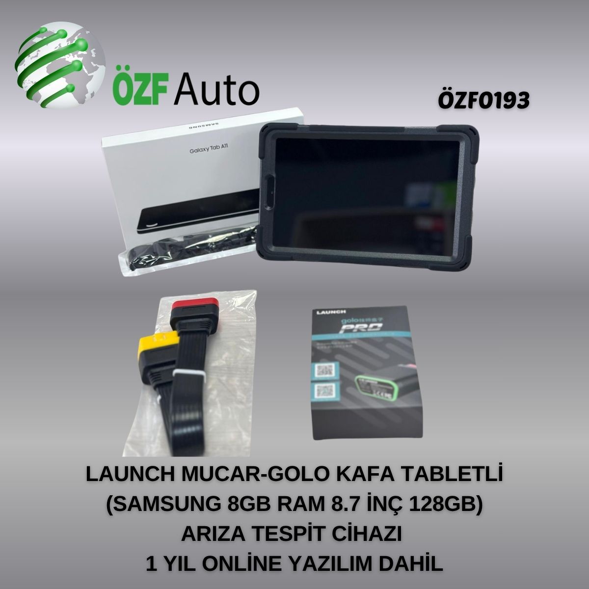 ÖZF0193 LAUNCH MUCAR-GOLO KAFA TABLETLİ SAMSUNG 8GB RAM 8.7 İNÇ 128GB ARIZA TESPİT CİHAZI 1 YIL ONLİNE YAZILIM DAHİL