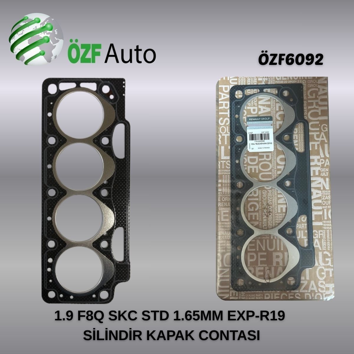1.9 F8Q SKC STD 1.65MM  EXP-R19 SİLİNDİR KAPAK CONTASI