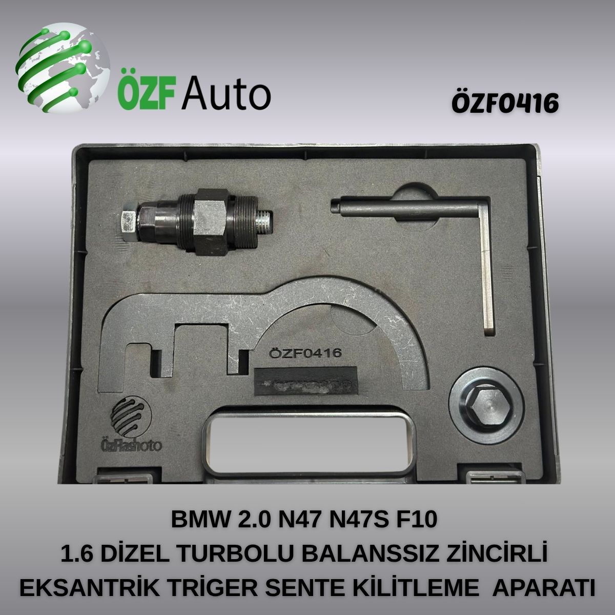 ÖZF0416 BMW 2.0 N47 N47S F10 1.6 DİZEL TURBOLU ZİNCİRLİ EKSANTRİK  TRİGER SENTE KİLİTLEME BALANSSIZ POMPA SÖKMELİ APARAT