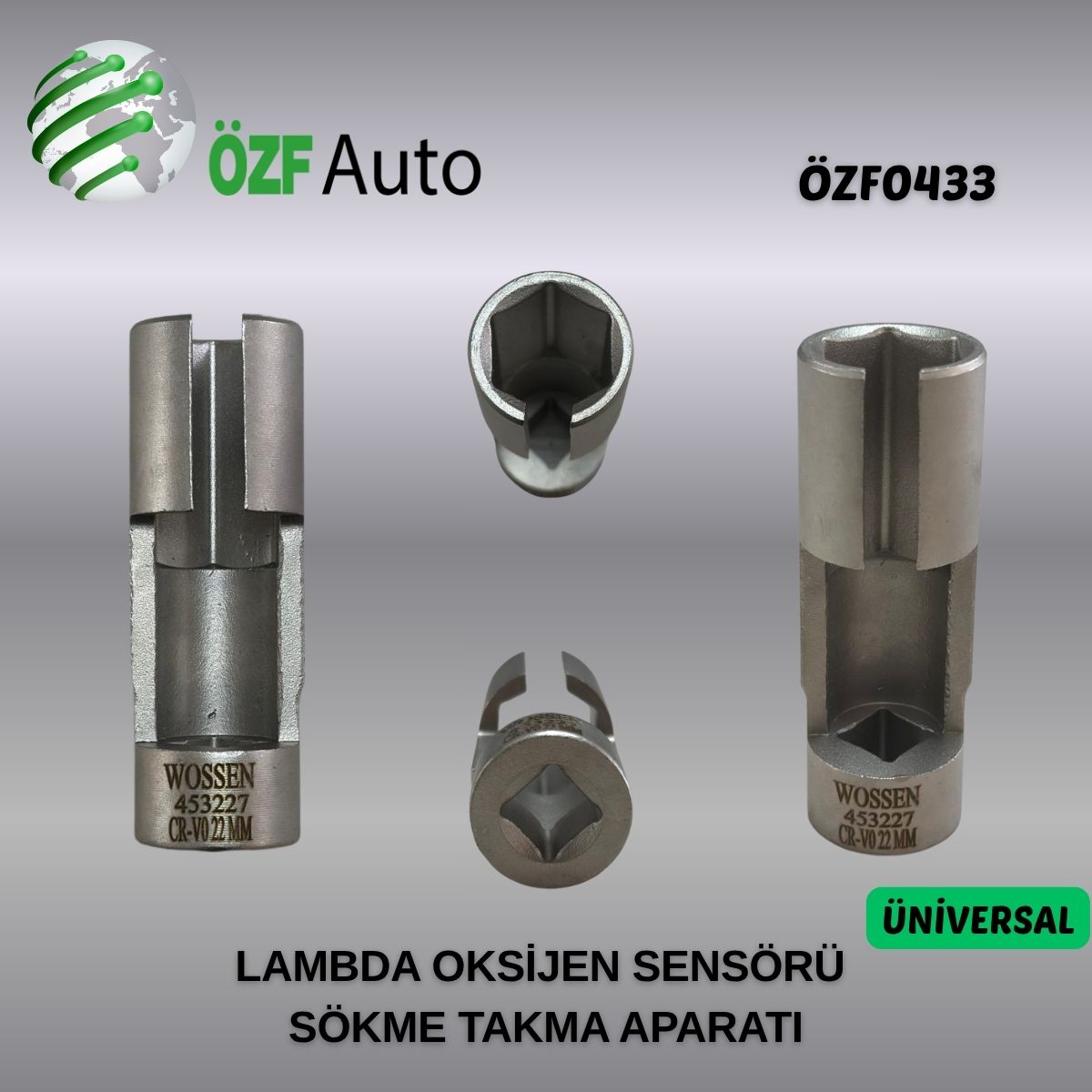 ÖZF0433 APARAT LAMBDA OKSİJEN SENSÖRÜ SÖKME TAKMA LOKMASI 22MM TÜM ARAÇLARA UYUMLU ELE SÖKMEK İÇİN UYUMLU