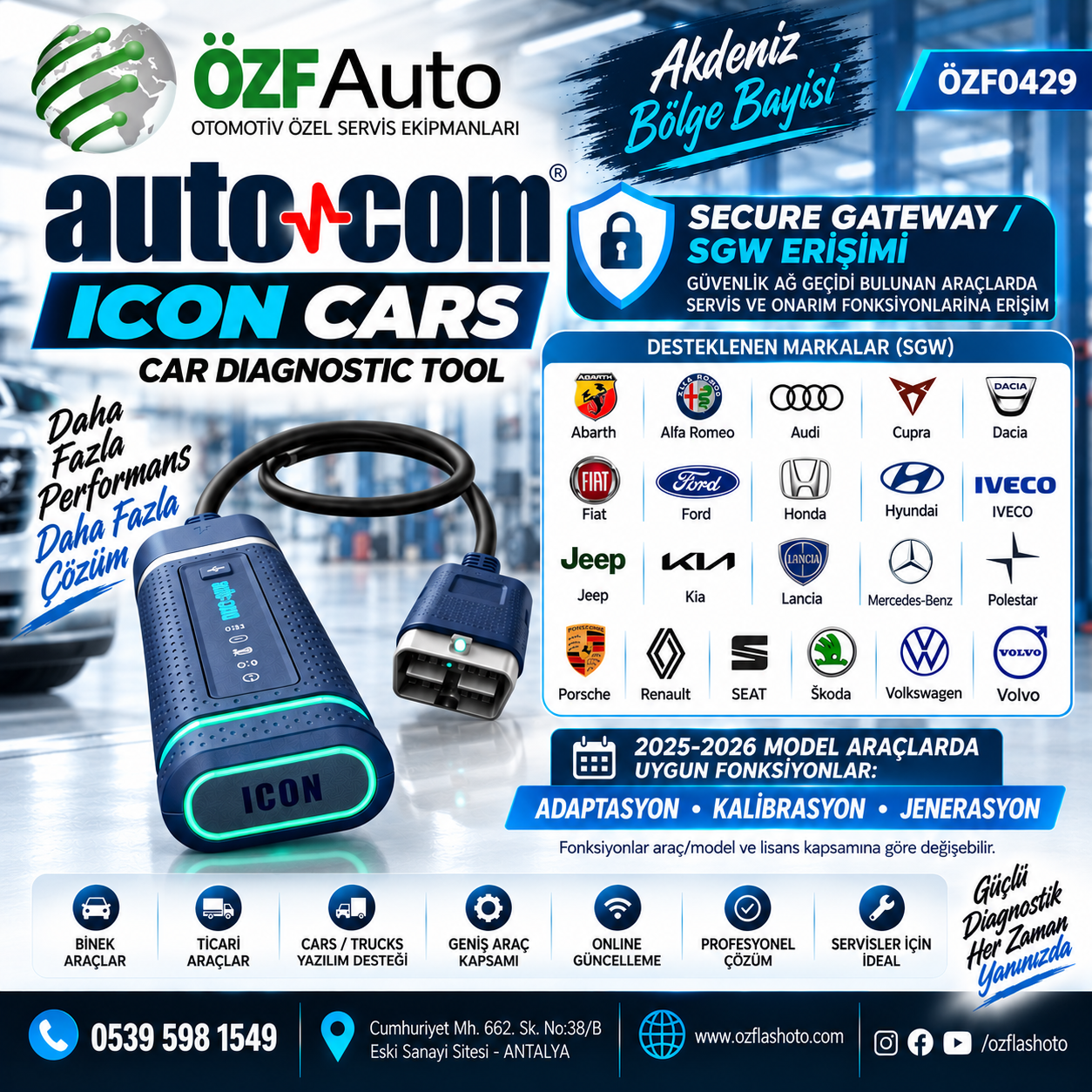 ÖZF0429 AUTOCOM İCOM PROFESYONEL ARIZA TESPİT CİHAZI ONLİNE