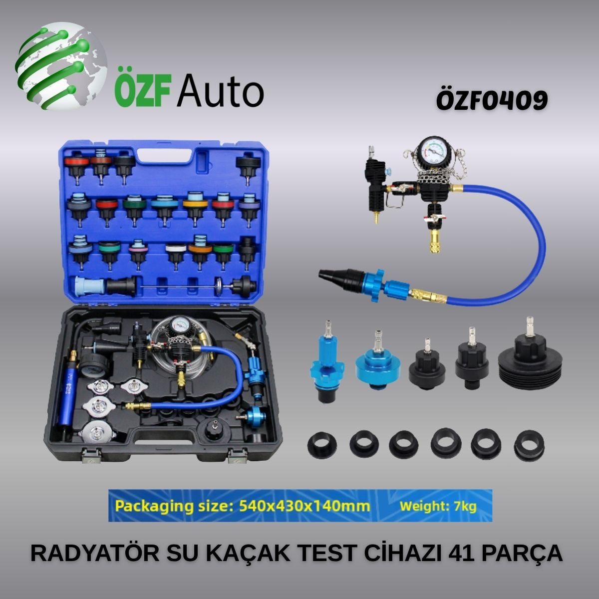 ÖZF0409 41 PARÇA RADYATÖR SU KAÇAK TEST CİHAZI ÜNÜVERSAL