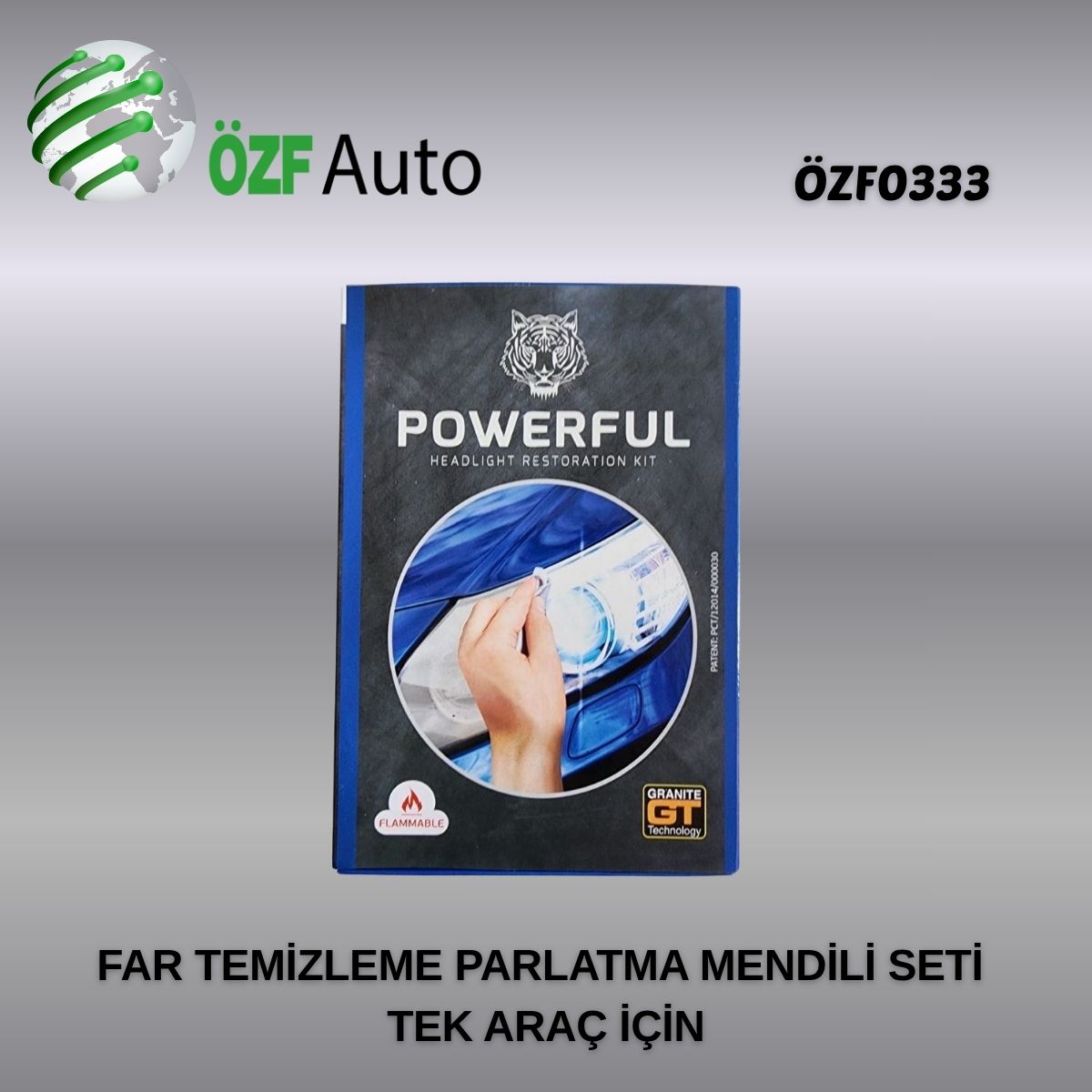 ÖZF0333 FAR TEMİZLEME PARLATMA MENDİLİ  SETİ TEK ARAÇ İÇİN