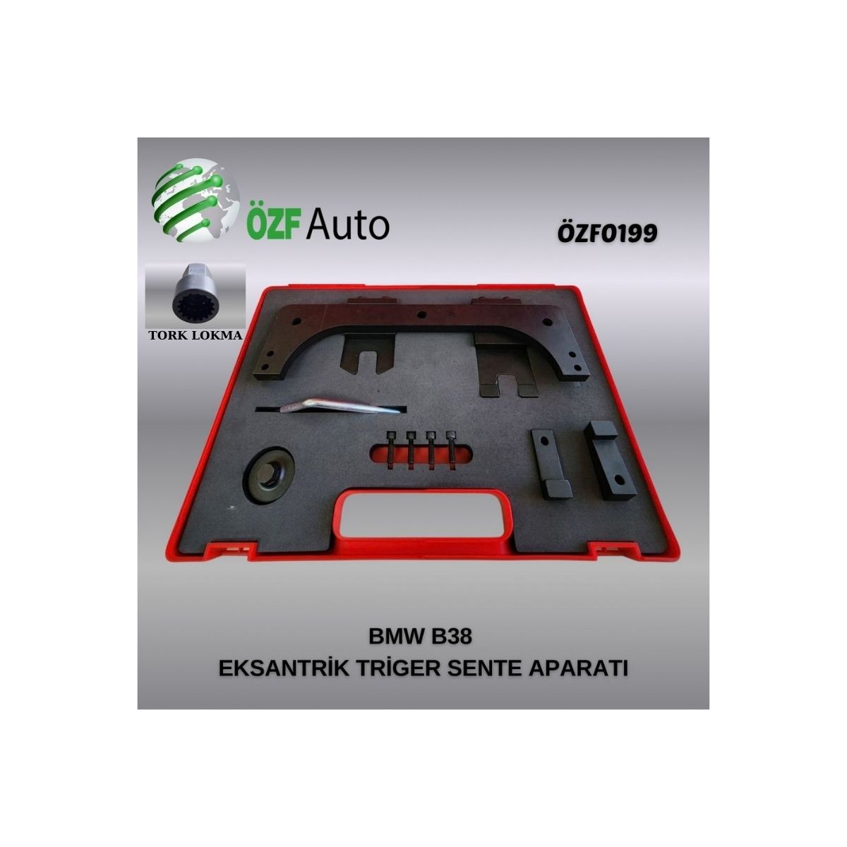 ÖZF0199 BMW B38 EKSANTRİK TRİGER SENTE APARATI TORK LOKMASI DAHİL KİT