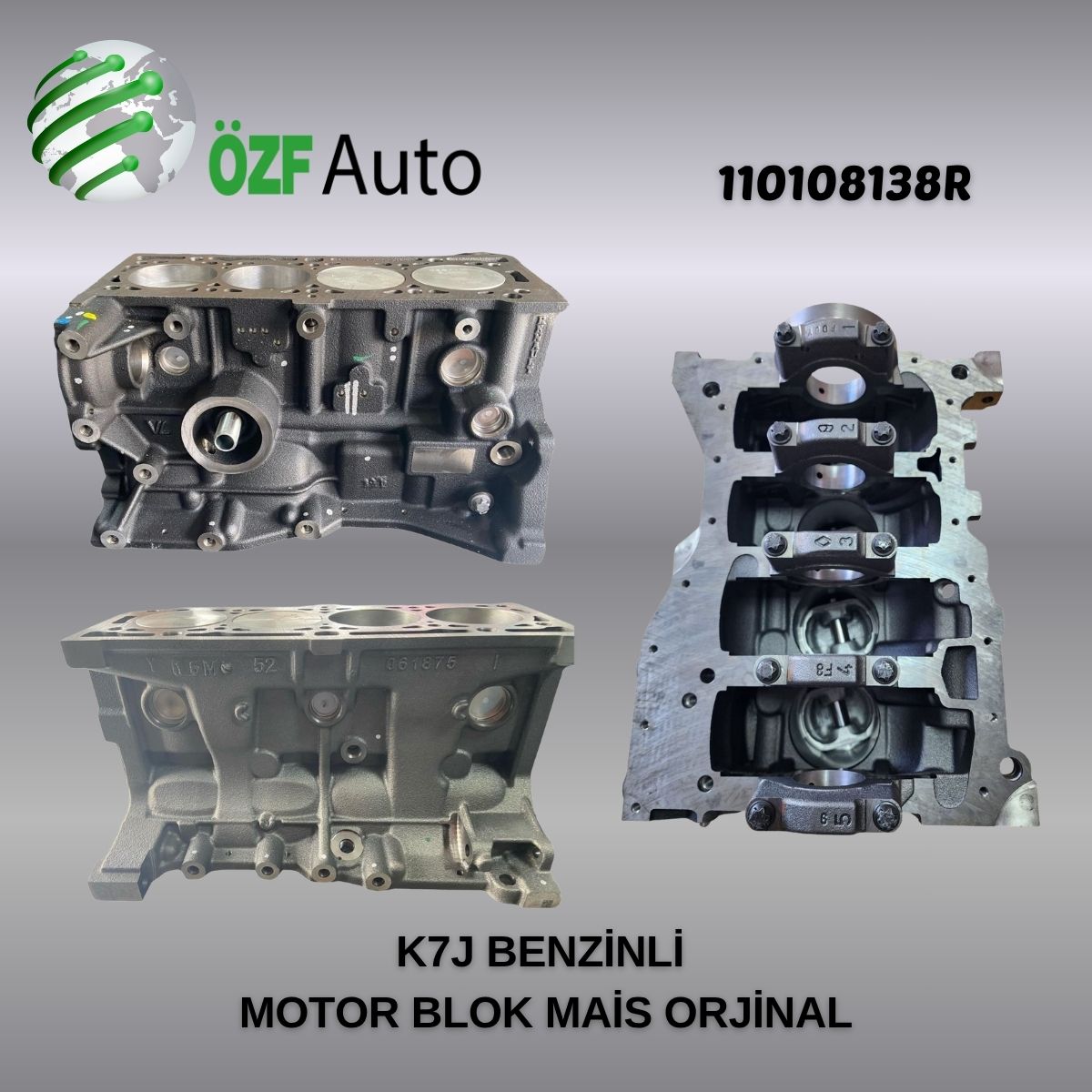 MOTOR BLOG BLOK KOMPLE CLİO MGN R19 DACİA  1,4 1,6 8V K7J K7M SİLİNDİR KARTERİ