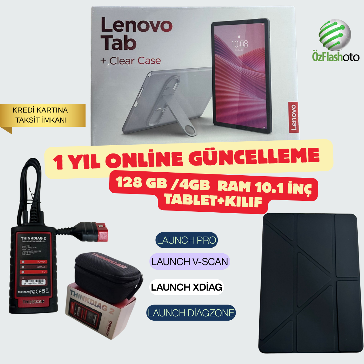 ÖZF0349 LAUNCH THİNKDİAG2 KAFA TABLETLİ 128GB ARIZA TESPİT CİHAZI 1 YIL ONLİNE GÜNCELLEME DAHİL.
