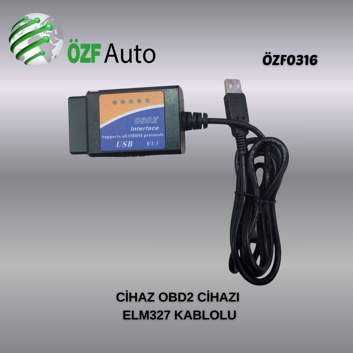 ÖZF0316 ELM327 OBD2 CİHAZ CİHAZI ELM327 KABLOLU