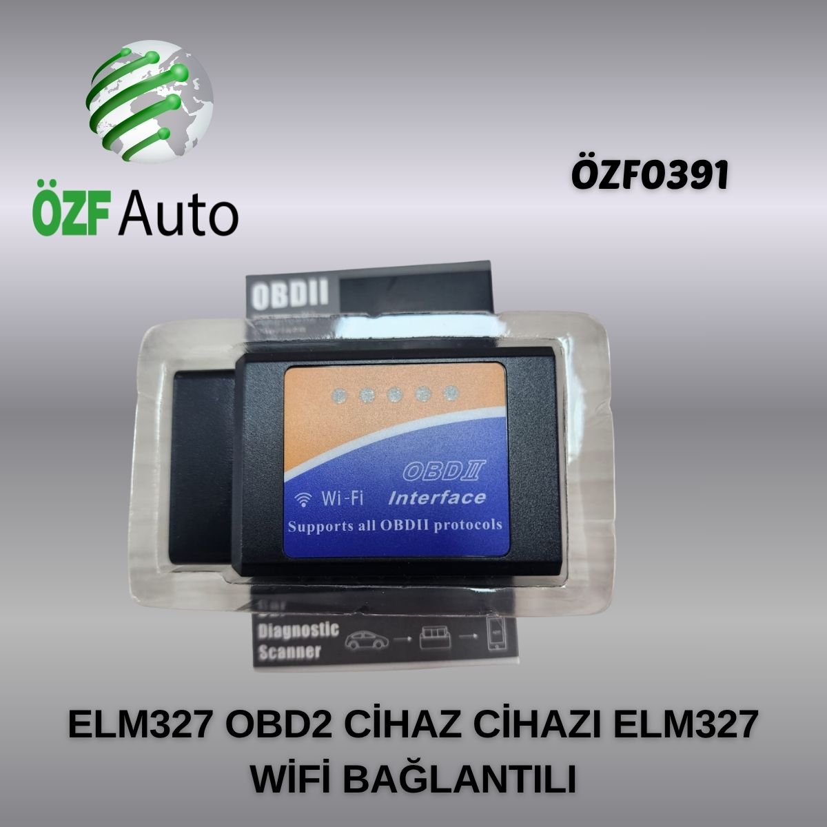 ÖZF0391  ELM327 OBD2 CİHAZ CİHAZI ELM327 WİFİ BAĞLANTILI