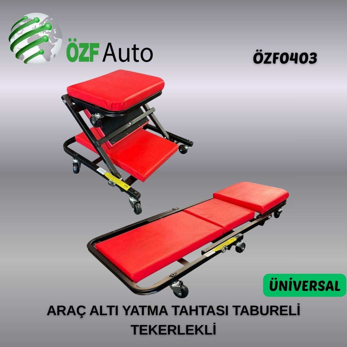 ÖZF0403 ARAÇ ALTI YATMA TAHTASI (TABURELİ-TEKERLEKLİ) ÜNİVERSAL